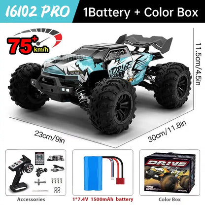 WLtoys 16101 Pro 1:16 75KM/H 4WD RC Car With LED Light Sportsman Specialty Products
