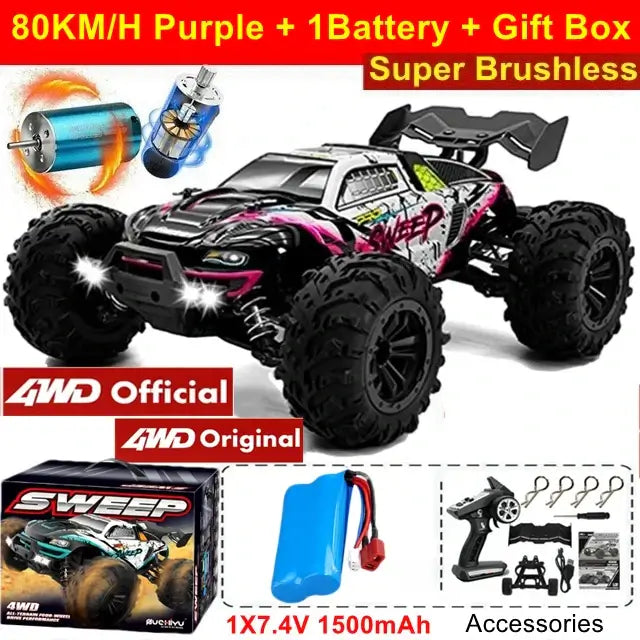 4WD 1:16 80KM/H Super Brushless 50KM/H Brushed RC Car 4x4 Sportsman Specialty Products
