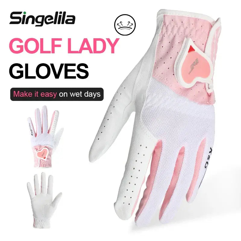 Golf Gloves Woman PU Leather Soft Gloves Ladies Anti-Slip