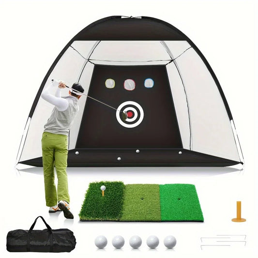 Golf Practice Net, 10x7 ft Deluxe Golf Practice net set Play golf at home Sportsman Specialty Products