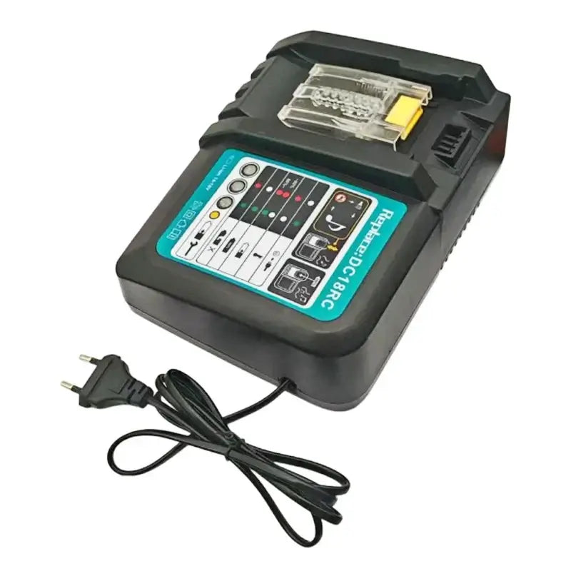 Lithium Ion Battery 3A Charger DC18RC for Makita 18V 14.4V with power cable and charging indicators