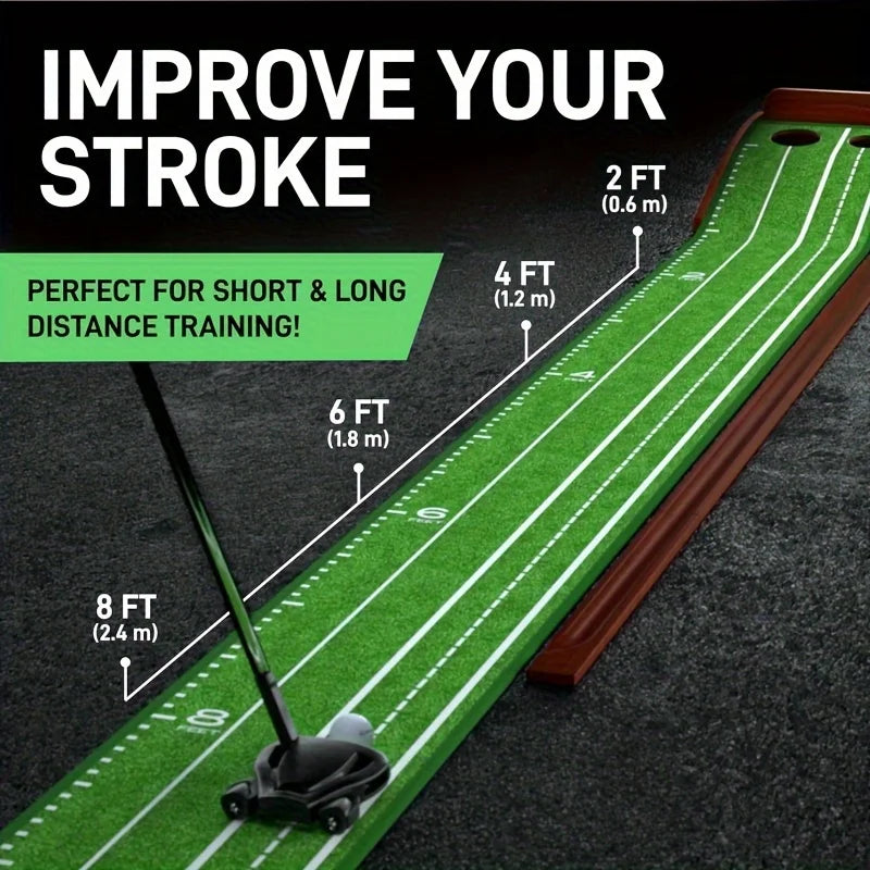 Sportsman Specialty Products PRACTICE Putting Mat - Indoor Golf Putting Green with 1/2 Hole Training