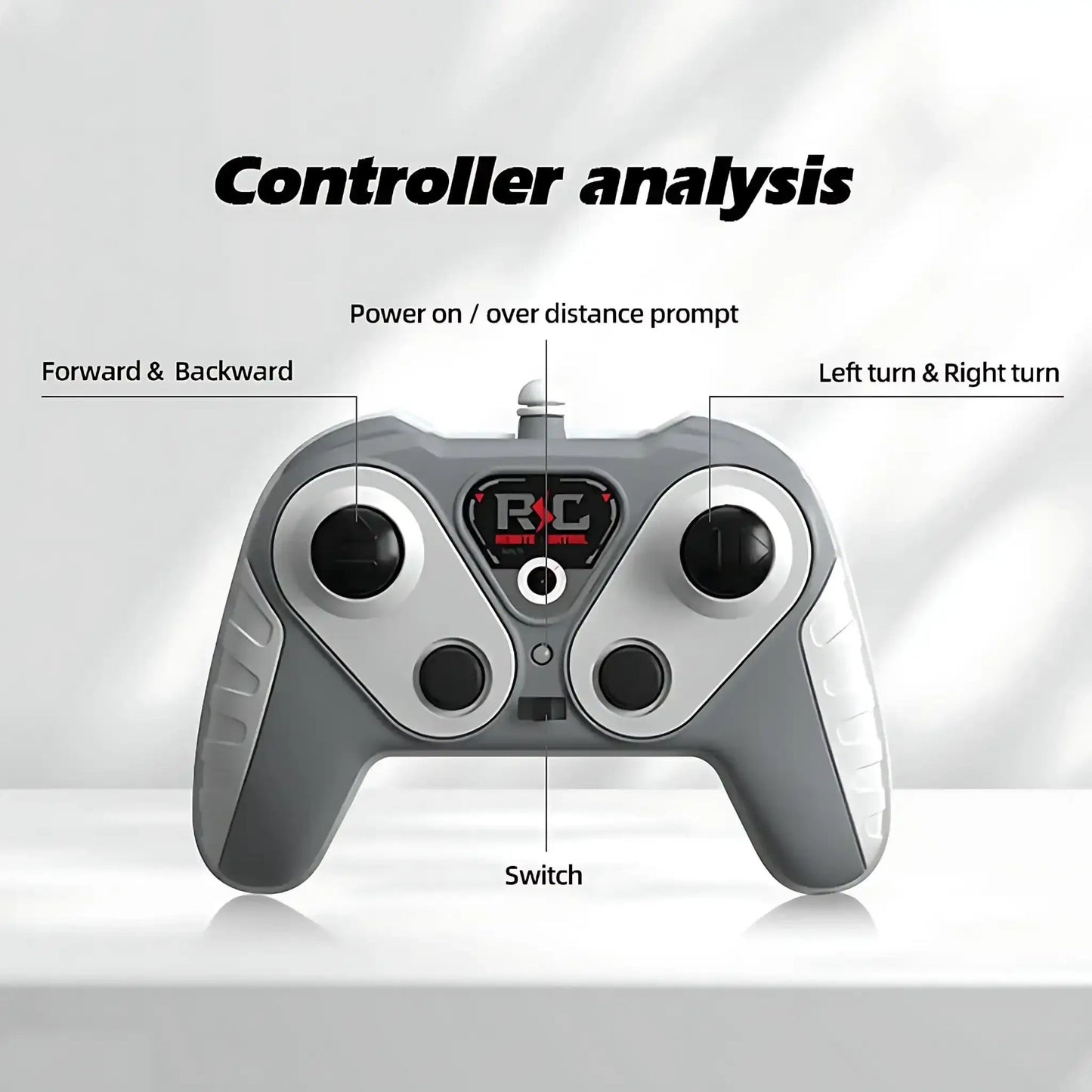 High speed RC speed boat remote controller with forward, backward, and directional controls.