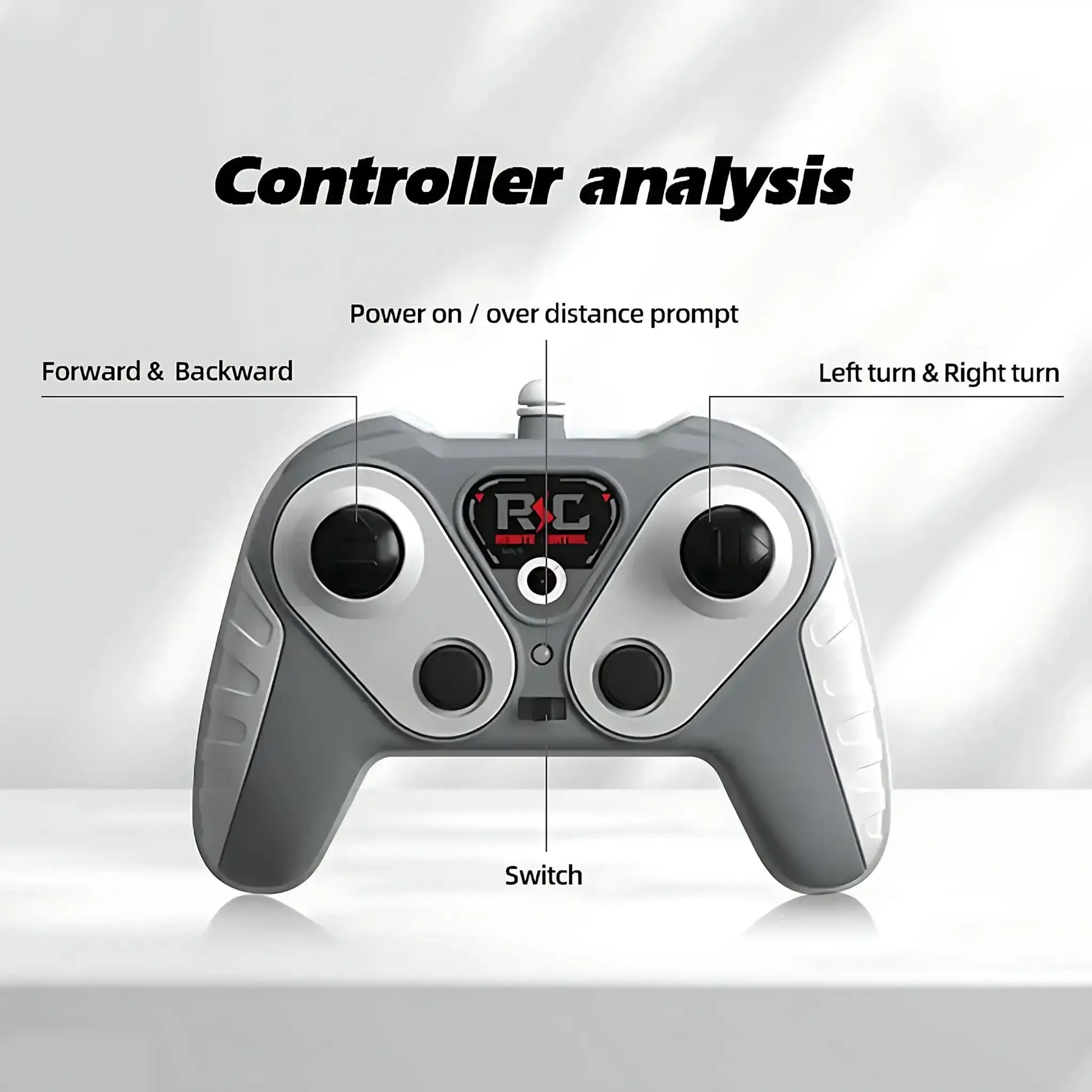 High speed RC speed boat remote controller with forward, backward, and directional controls.