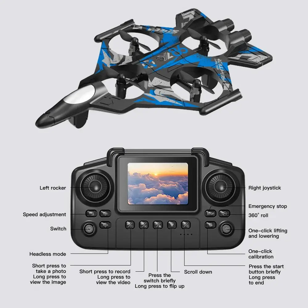 YL86 RC Plane Helicopter Three speed switching Aircraft Rolling at 360 °FighterYL86 RC Plane Helicopter - 3 Speed & 360° Rolling