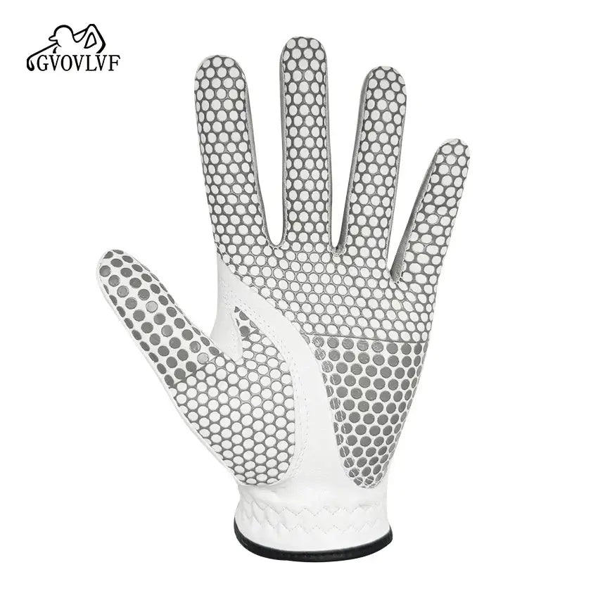 Golf glove Genuine Sheepskin Leather for Men - White# Golf Glove – Genuine Sheepskin Leather for Men Engineered for serious golfers, this premium men's golf glove features genuine sheepskin leather construction that delivers superior grip and tactile feed
