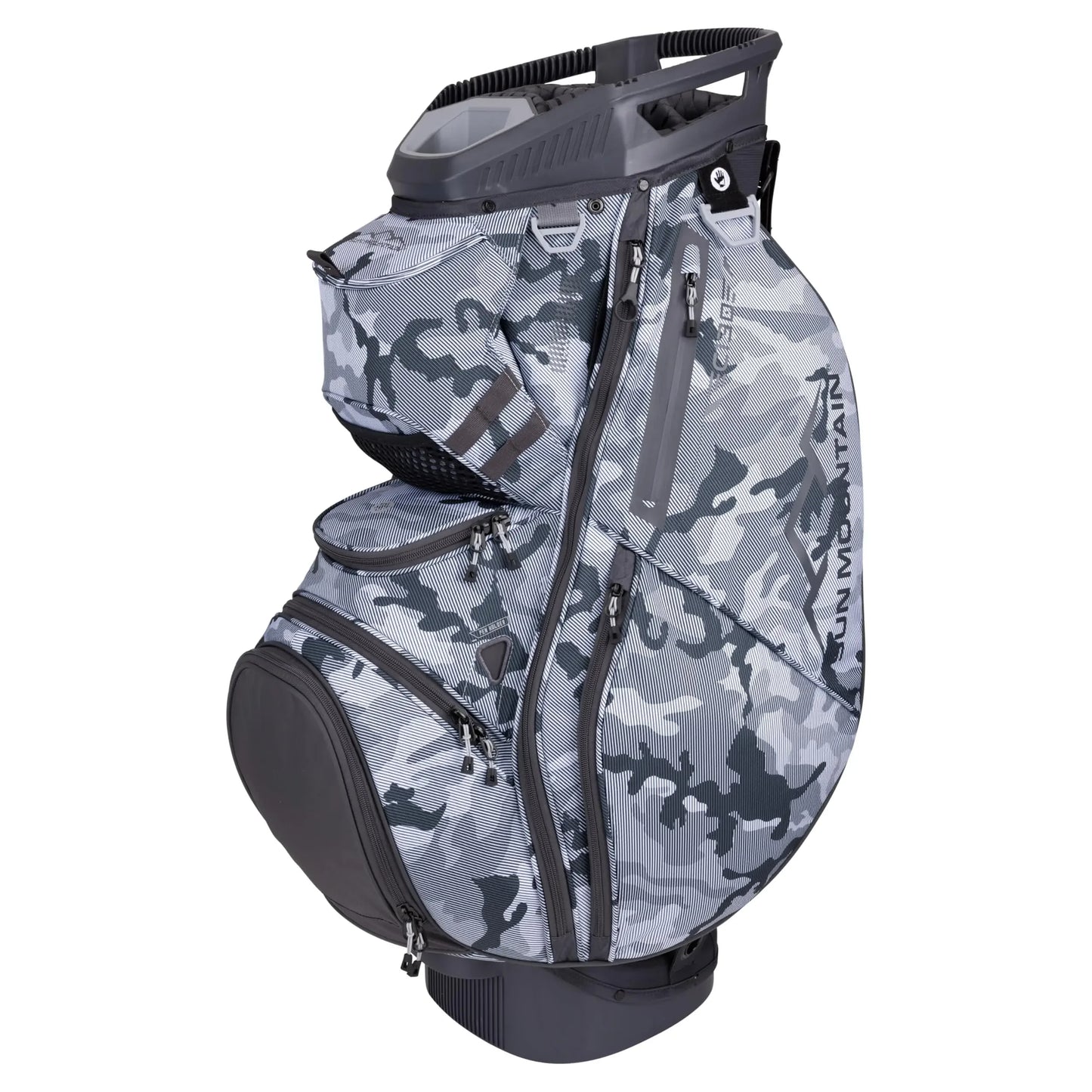 Men's C130 Lightweight Cart Golf Bag Sun Mountain in gray camouflage design with multiple pockets and 14-way top.