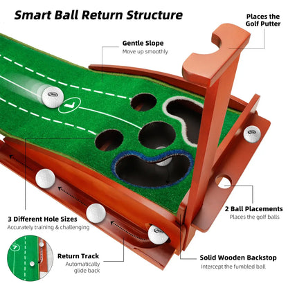 Roykaw Golf Putting Mat, Putting Green for Indoor, Golf Practice Mat Ball Return, Golf Practice Training Aid for Home Sportsman Specialty Products