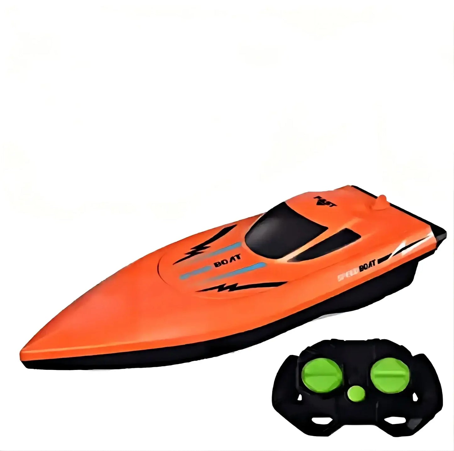 Remote Control Boat Submersible Children's High Speed in bright orange with remote control.