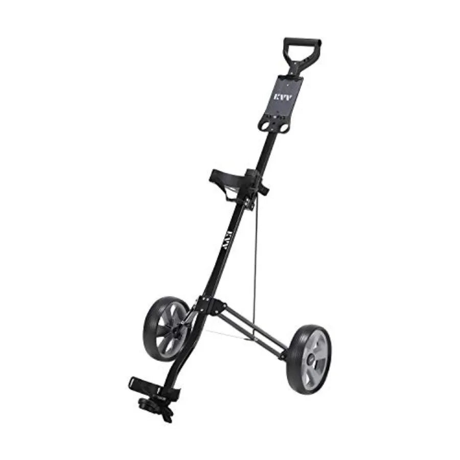 2-wheel aluminum frame golf push cart with two wheels for easy maneuverability and lightweight design.