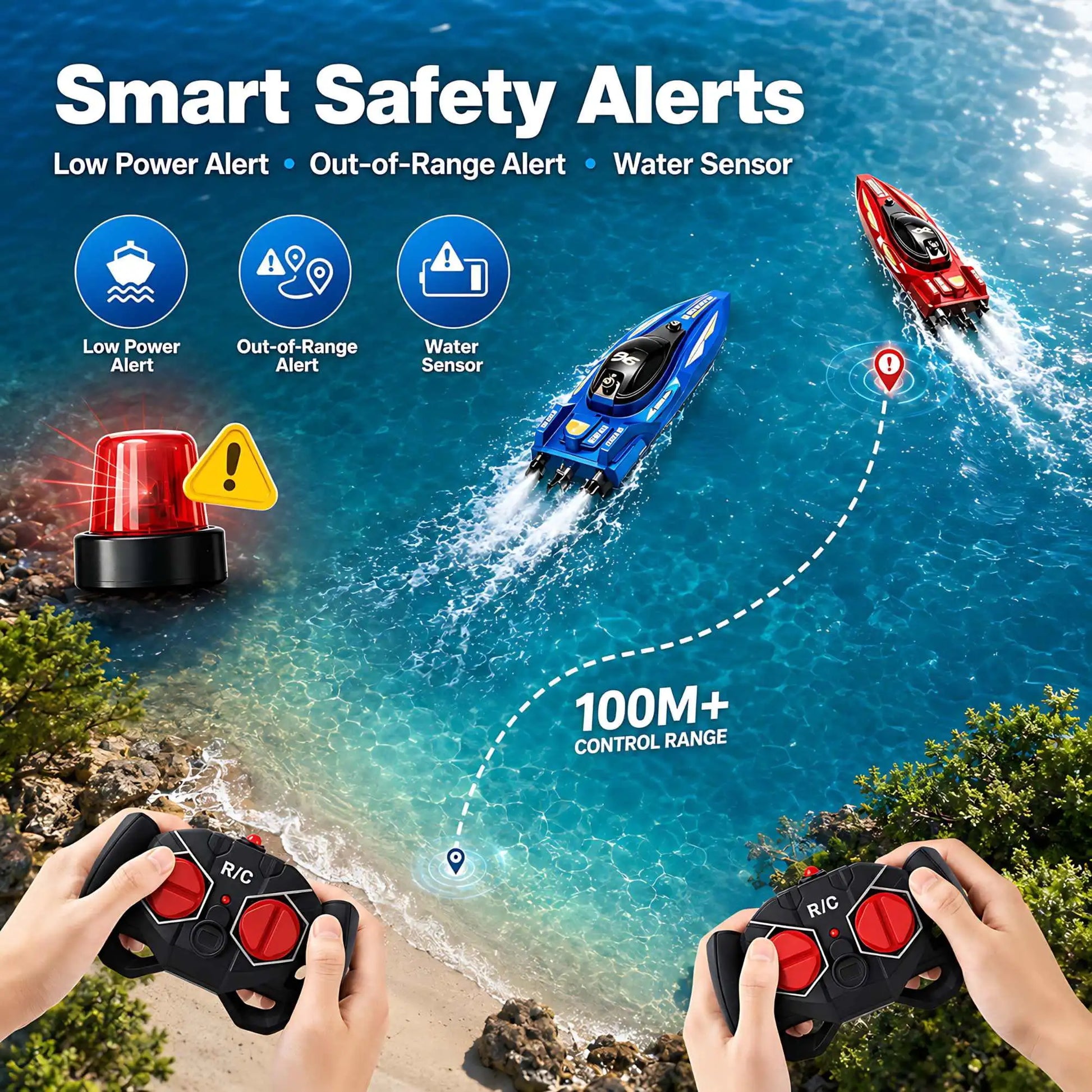 2Pcs RC Speed Boat Set Remote Control Racing Boat Dual Motor