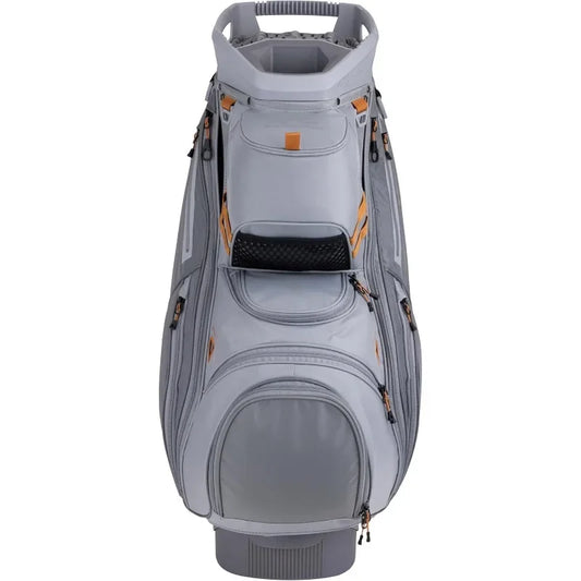 Men's C130 Lightweight Cart Golf Bag in gray with multiple pockets for easy storage and organization.