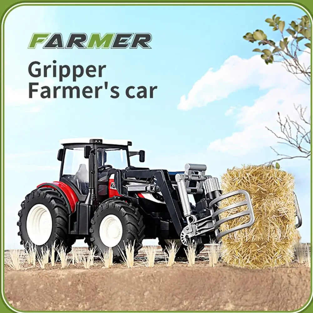 Remote Control Tractor RC Farmer Car Toys Set for Children with gripper attachment, perfect for creative play.