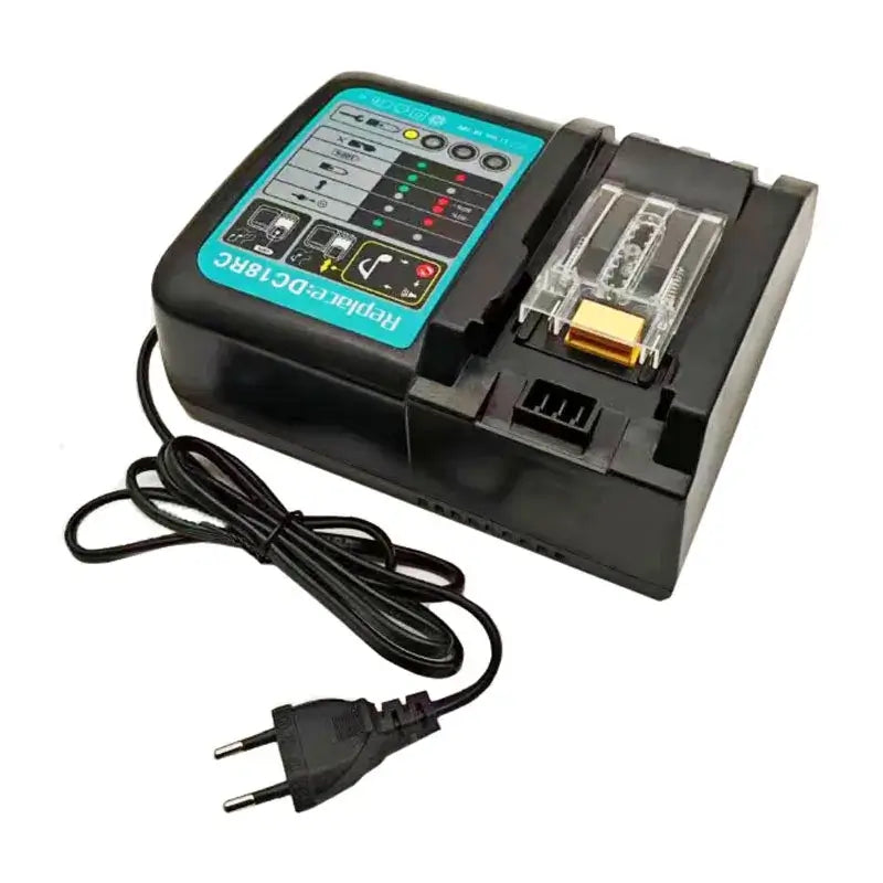 Lithium Ion Battery 3A Charger DC18RC for Makita 18V 14.4V with power cable and charging indicators