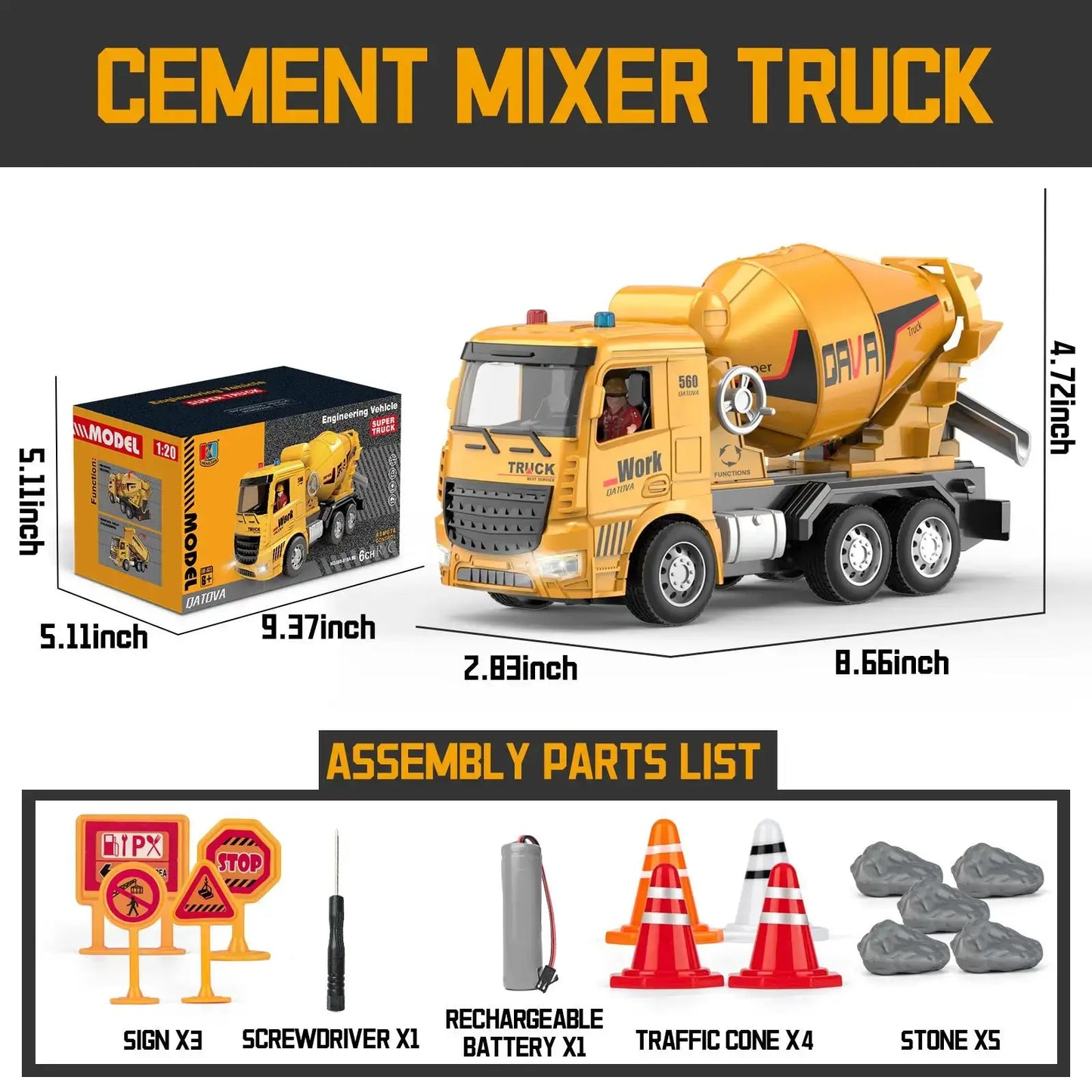 Excavator with Lights Sound Effect Electric Excavator