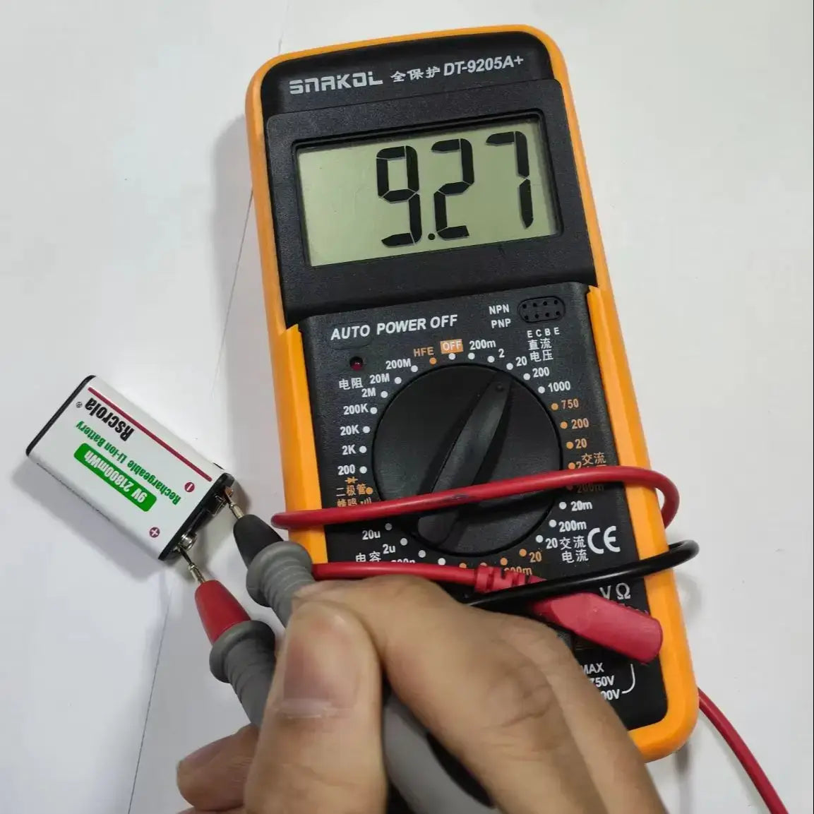 Rscrola 21800mWh 9V Lithium Rechargeable Battery with Type-C cable for various devices