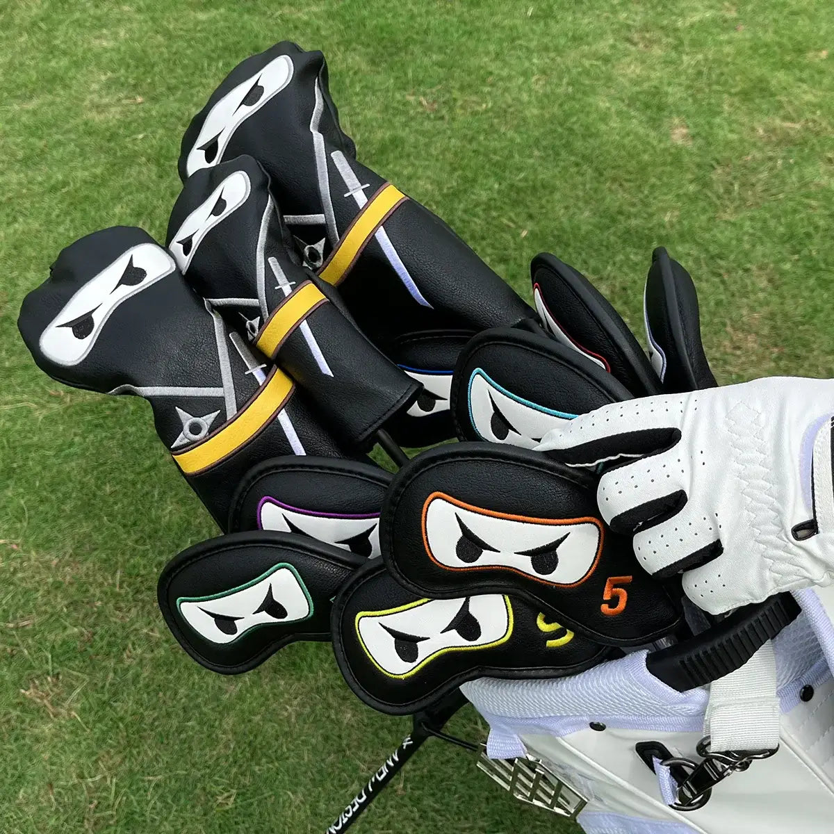 Aliennana Golf Club Headcover Set, Black Ninja Driver Head Cover Sportsman Specialty Products