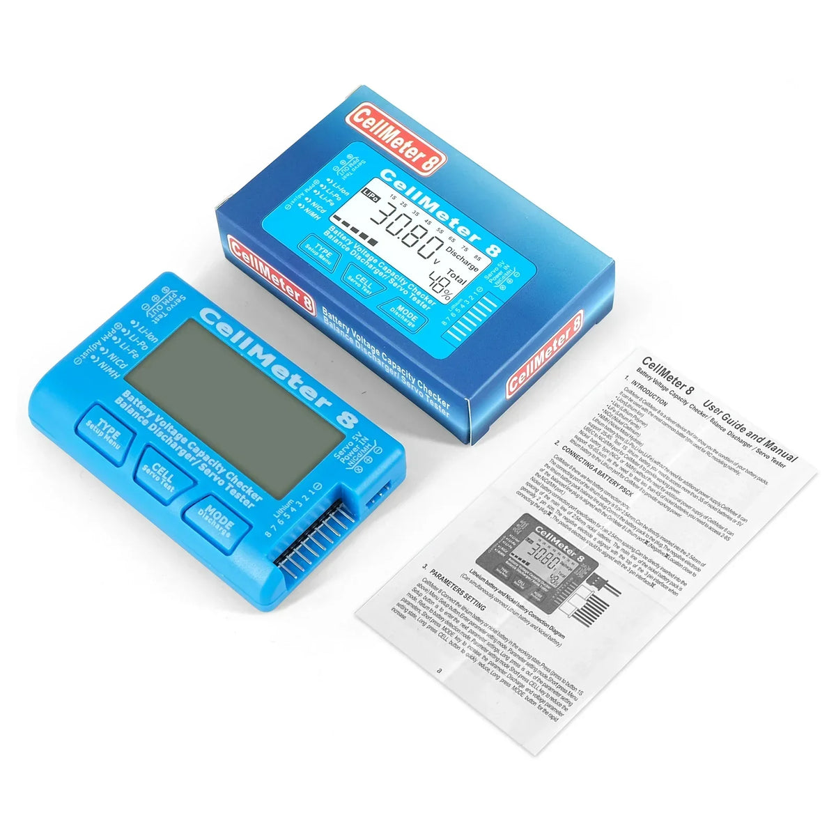CellMeter-8 LCD Digital Battery Capacity Checker RC 1-8S battery