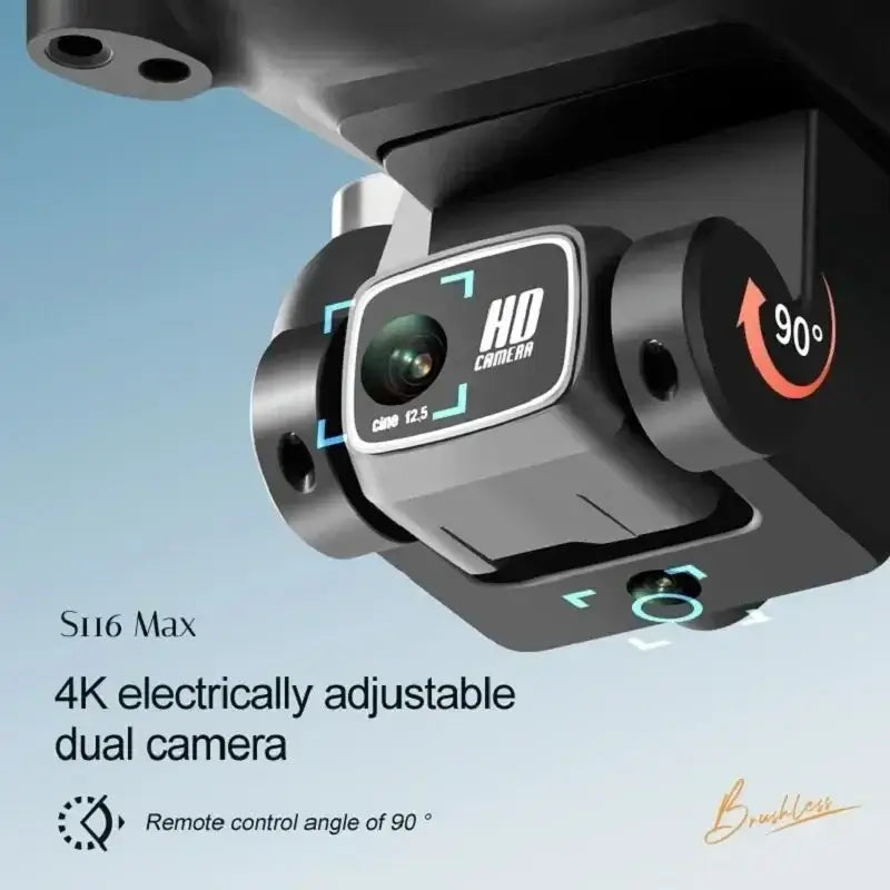 S116 MAX Drone Professional with 3 Batteries 8K Dual Camera Optical Sportsman Specialty Products