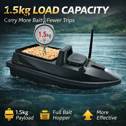 remote control bait boat with 1.5kg load capacity for carrying more bait and fewer trips