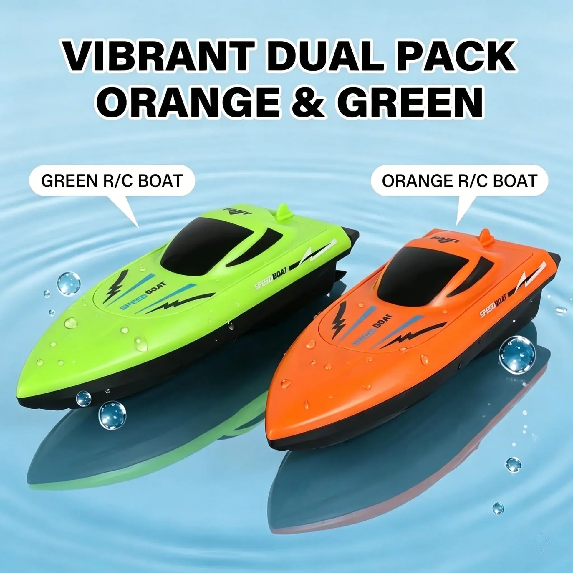 2 Pack Remote Control Boat 2.4GHz Dual Motor RC Speedboat