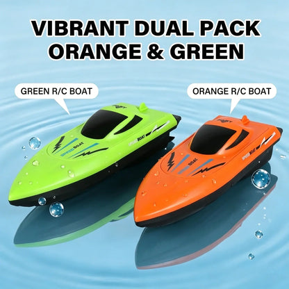 2 Pack Remote Control Boat 2.4GHz Dual Motor RC Speedboat