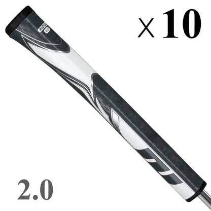 Golf Putter Grip Pistol 1.0/2.0 Camo Minimize Grip in a sleek black and white design, package of ten grips.