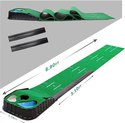 PGM Golf Indoor Putting Mat Putter Trainer Green Carpet Practice Set Ball Return Mats PM005 Sportsman Specialty Products