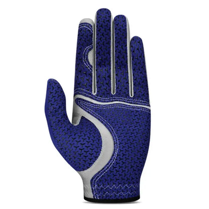 Professional Golf Gloves Microfiber in blue, featuring breathable fabric and ergonomic design for optimal grip.