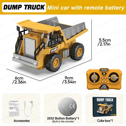 JCMO 1:64 Scale Remote Control Mini Excavator Dump Truck