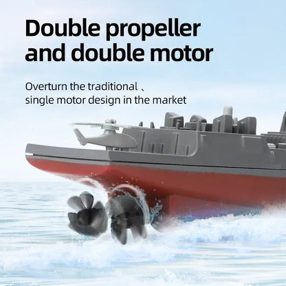 High-Speed Remote Control Ship featuring double propeller and double motor design for enhanced performance.