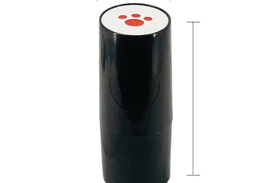 Golf Ball Stamper Quick Drying Marker, compact design with red paw print, dimensions 2.1cm x 2.5cm.