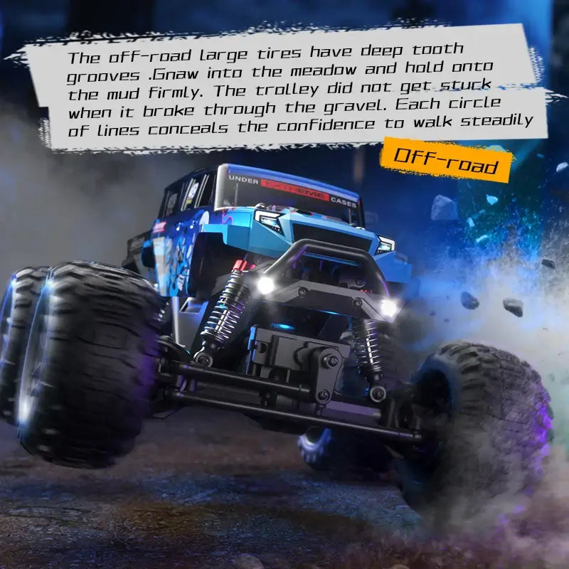 JJRC C8830 Full Proportion off-road vehicle showcasing deep tooth grooves and durable design for confident handling on rough terrains.