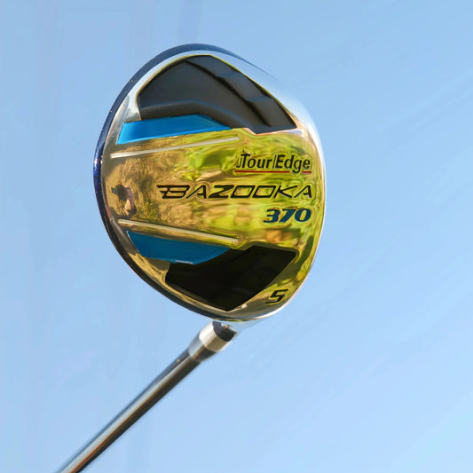 Tour Edge Golf Fairway clubs shown from above, highlighting the VFT High COR Face and sleek design for better performance.