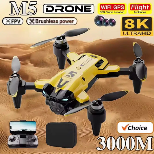 M5 Drone Professional 8K Wide-Angle HD Triple Camera WiFi FPV Sportsman Specialty Products