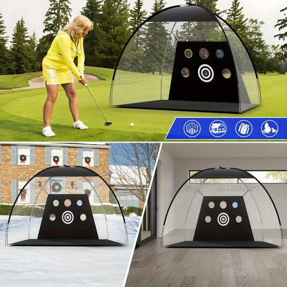 Golf Practice Net, 10x7 ft Deluxe Golf Practice net set Play golf at home Sportsman Specialty Products