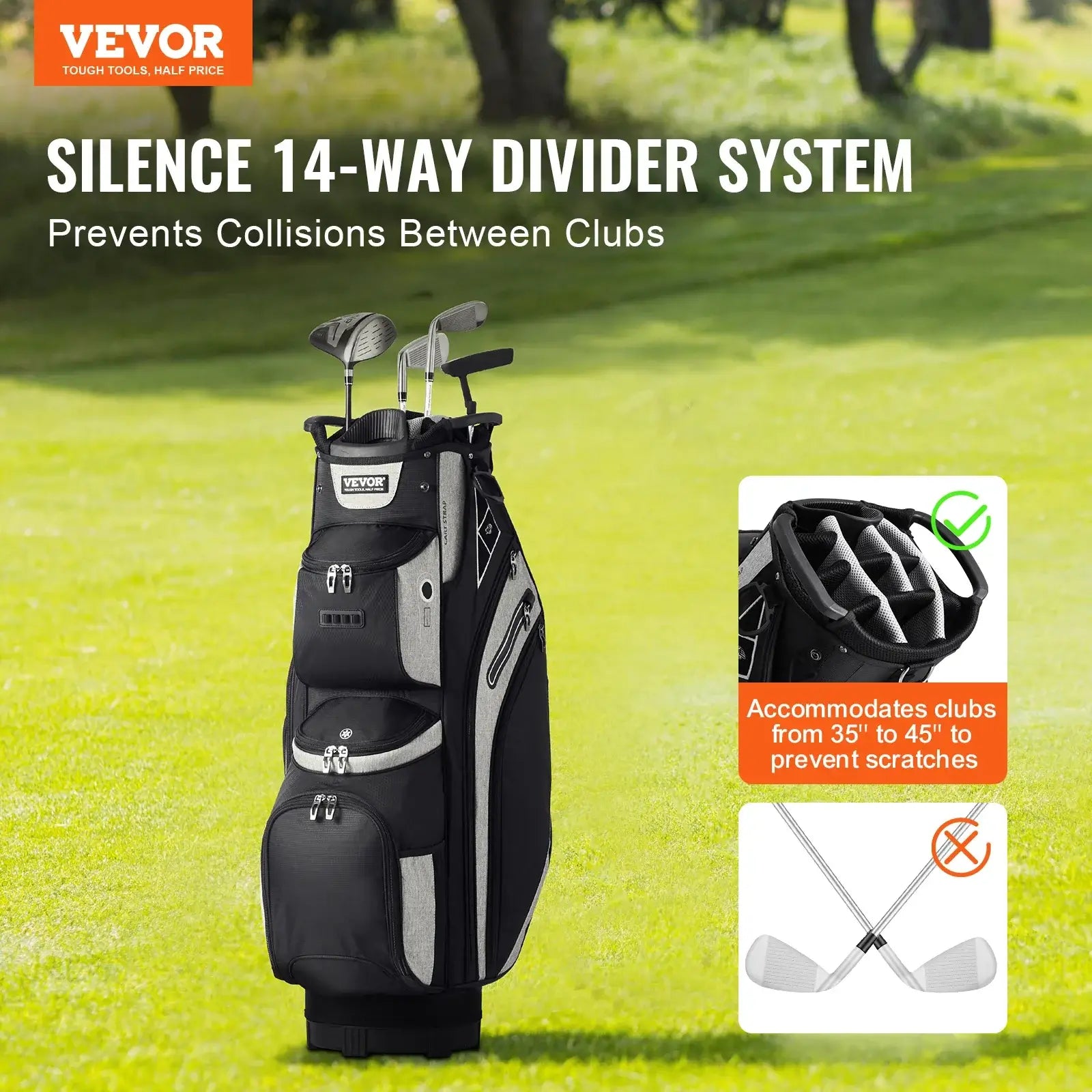 Sportsman Specialty Products VEVOR Golf Cart Bag with 14 Way Organizer Divider Top Pockets Premium