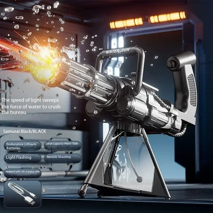 Electric water cannon for adults with high-pressure output and remote shooting feature.