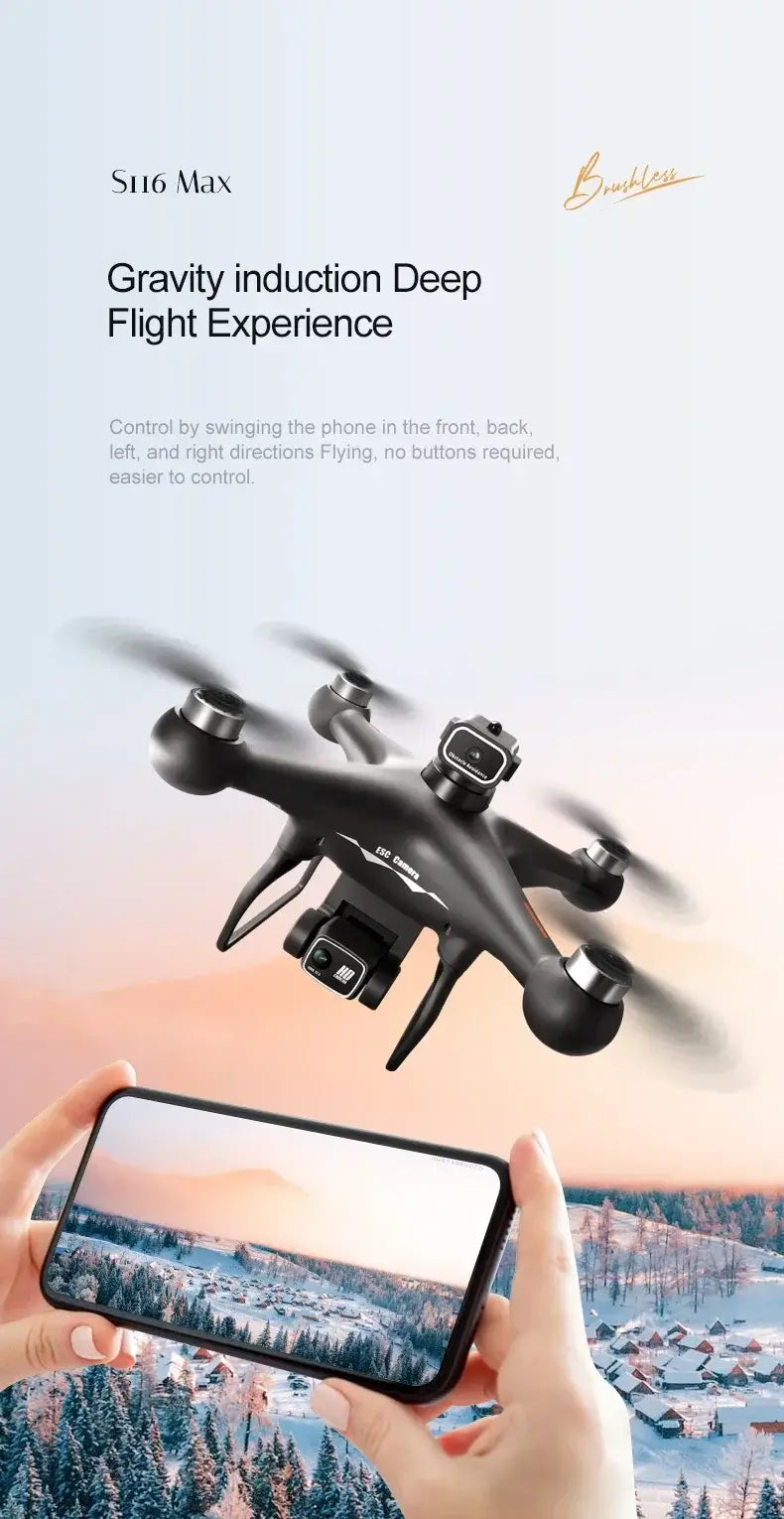 S116 MAX Drone Professional with 3 Batteries 8K Dual Camera Optical Sportsman Specialty Products