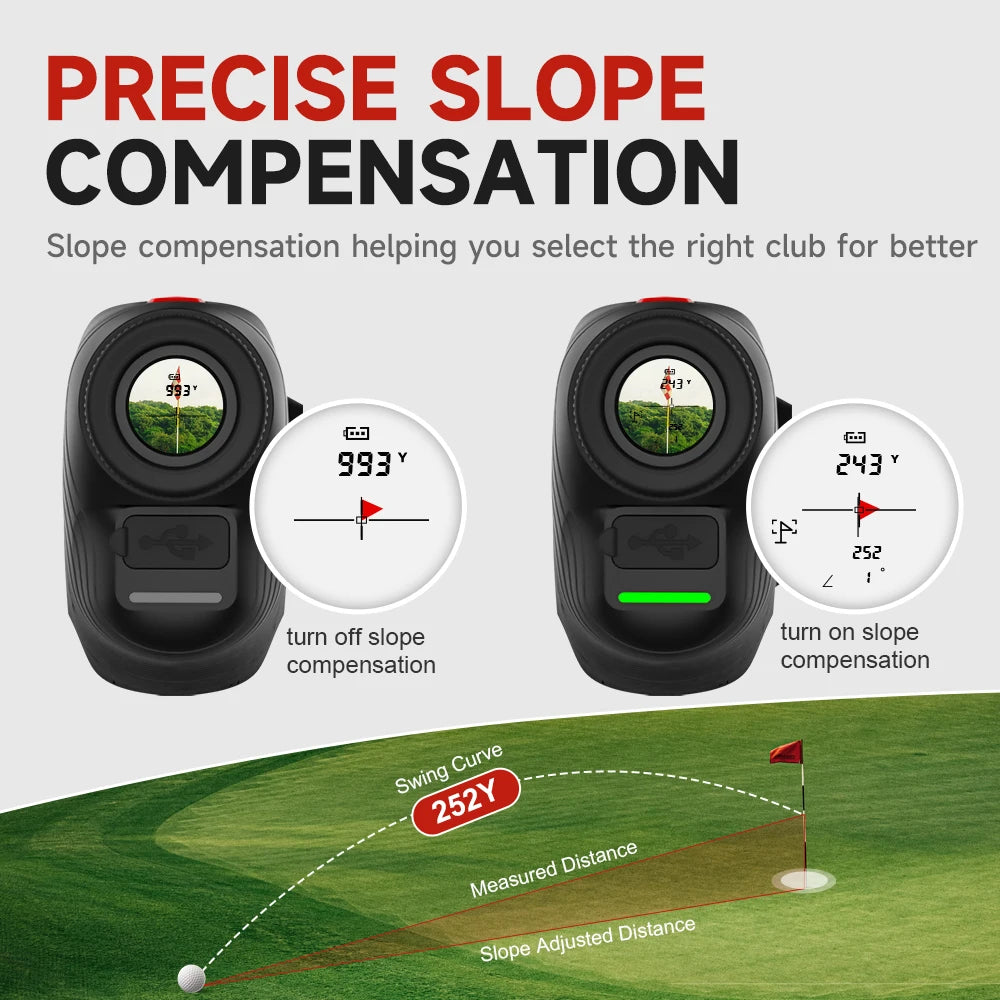 REVASRI New 1300 Yards Professional Golf Rangefinder with Flag