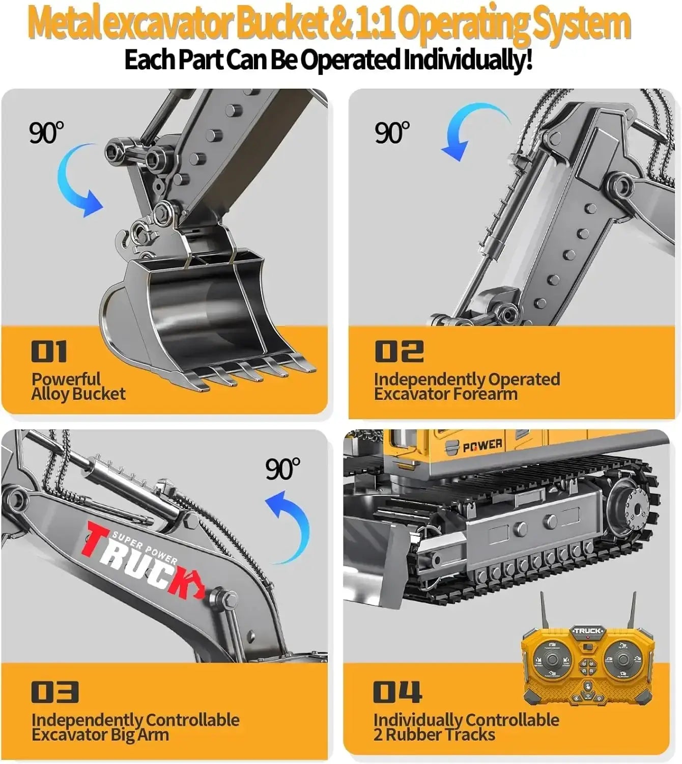 RC Excavator 17CH Remote Control Truck 2.4G RC Crawler Sportsman Specialty Products
