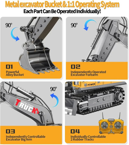 RC Excavator 17CH Remote Control Truck 2.4G RC Crawler Sportsman Specialty Products