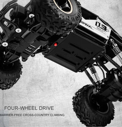 Close-up of the RC Car Remote Control Climbing Vehicle showcasing its four-wheel drive for all-terrain adventures.