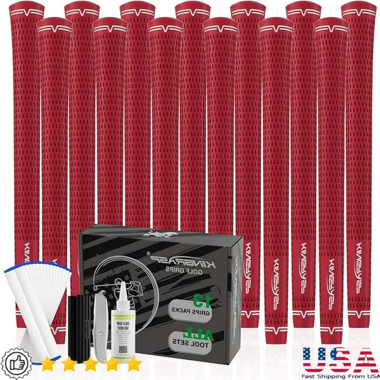 Golf Club Grips Standard Midsize Rubber Material Shock Absorption Anti Slip Sportsman Specialty Products