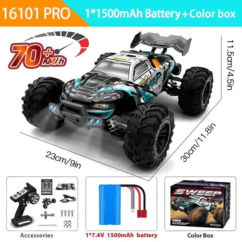 1:16 70KM/H Or 50KM/H 4WD RC Car With LED Remote Control Cars Sportsman Specialty Products