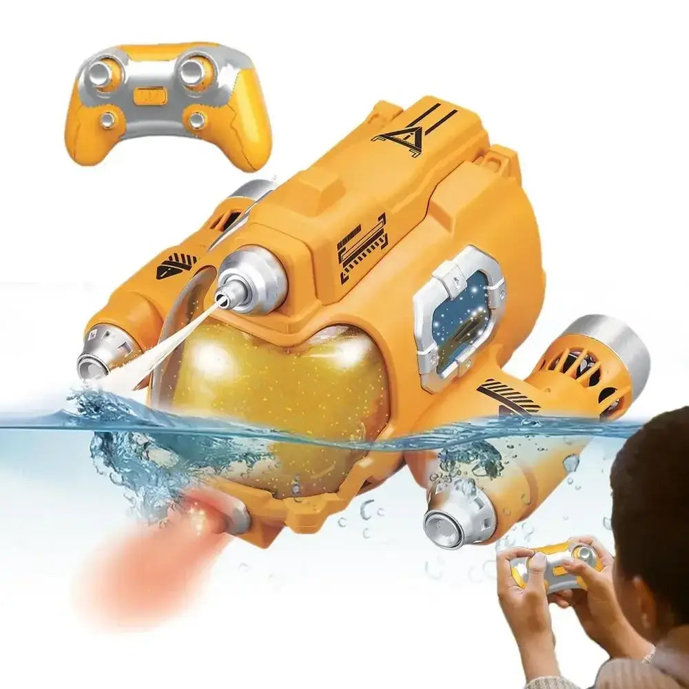 Rc Submarine Boat with Water Gun Remote Control Boats in action with water spray and remote control.