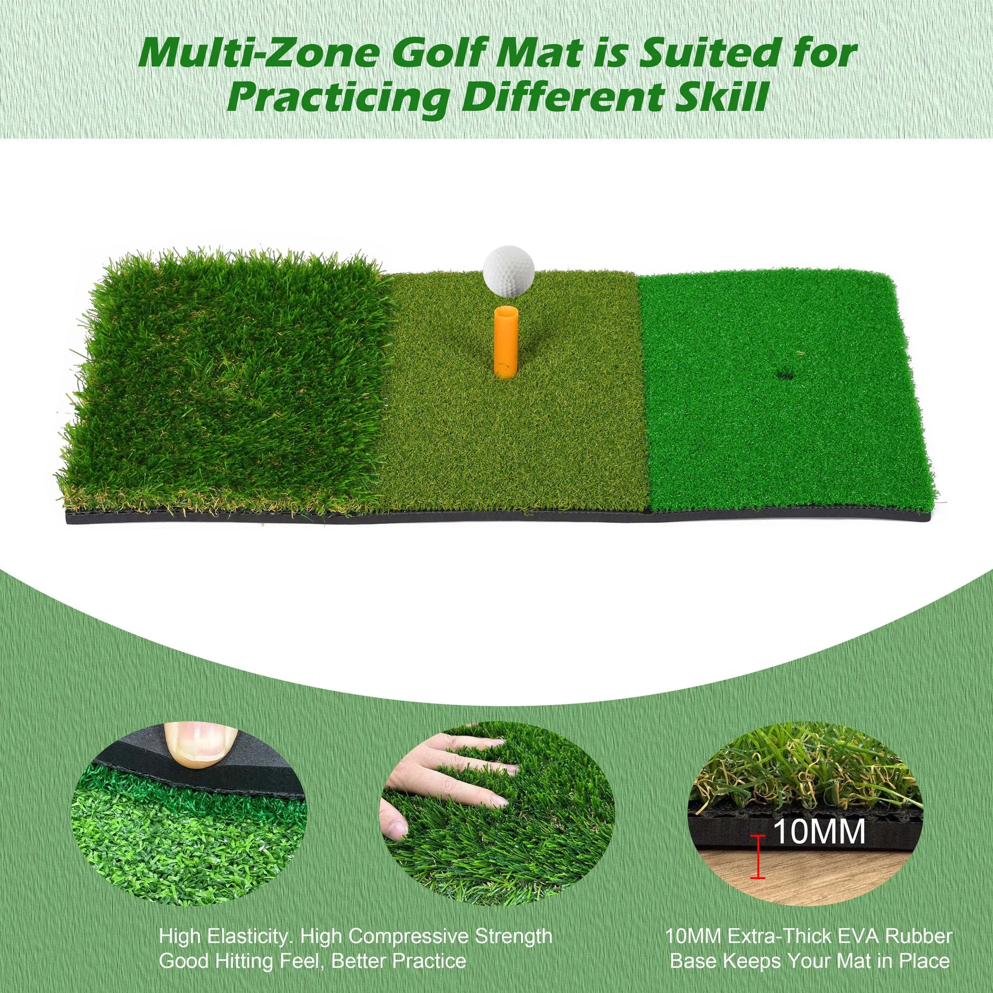 Golf Hitting Mat 30*60Cm Indoor Outdoor Mini Practice Durable