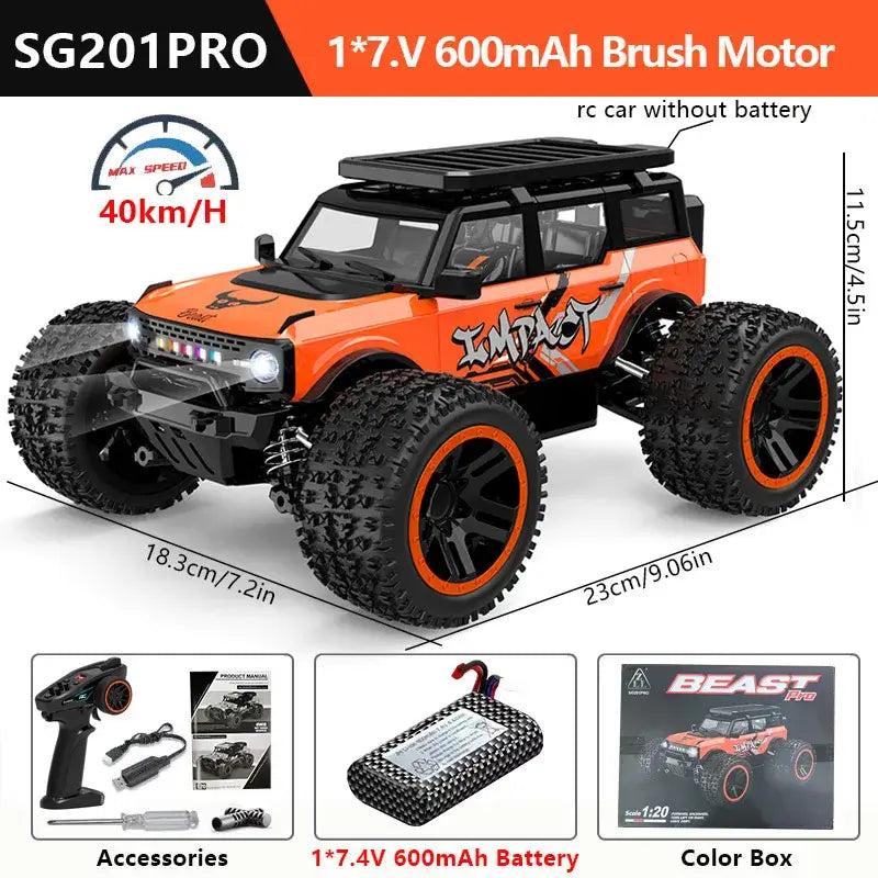 1:20 4WD RC Car 55KM/H With LED Professional Off-Road Racing Sportsman Specialty Products