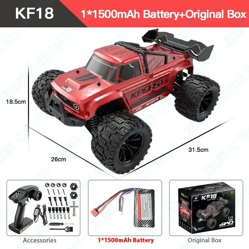 ZWN KF18 1:14 Brushless RC Car With LED Light Professional Sportsman Specialty Products