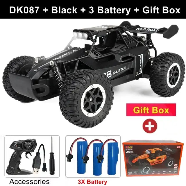 116 RC Car Remote Control Car DK087 buggy in black with 3 batteries and gift box accessories set